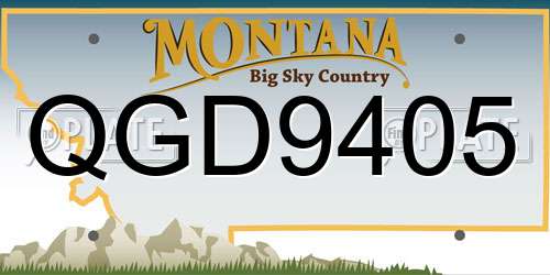 QGD9405 Montana License Plate