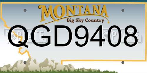 QGD9408 Montana License Plate