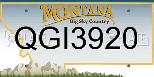 QGI3920 Montana License Plate