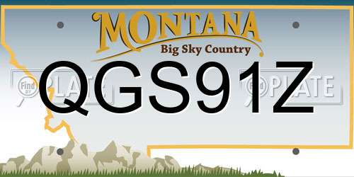 QGS91Z Montana License Plate