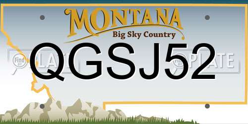 QGSJ52 Montana License Plate