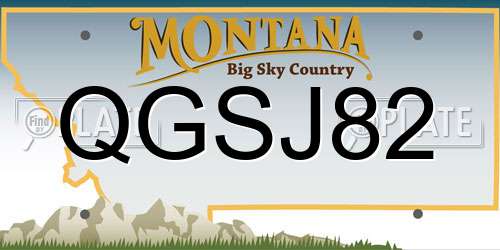 QGSJ82 Montana License Plate