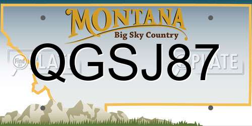 QGSJ87 Montana License Plate