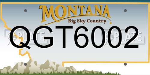 QGT6002 Montana License Plate