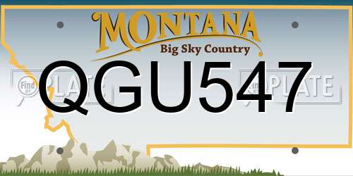 QGU547 Montana License Plate