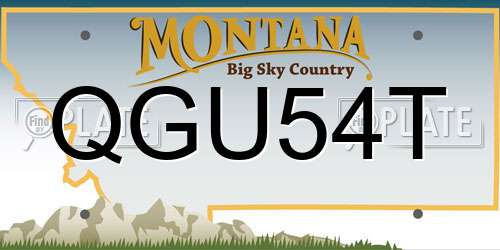 QGU54T Montana License Plate