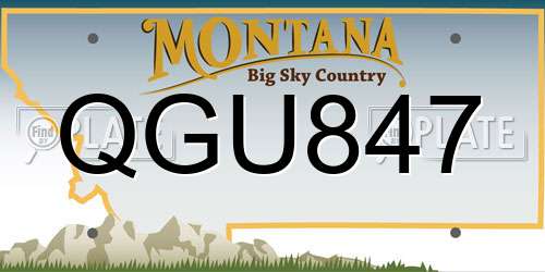 QGU847 Montana License Plate