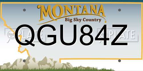QGU84Z Montana License Plate