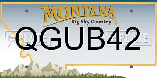 QGUB42 Montana License Plate