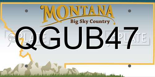QGUB47 Montana License Plate