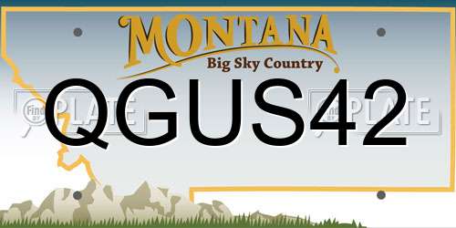 QGUS42 Montana License Plate