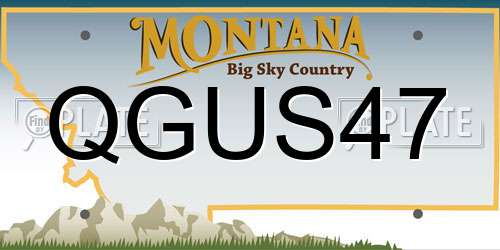 QGUS47 Montana License Plate