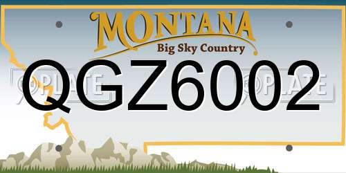 QGZ6002 Montana License Plate