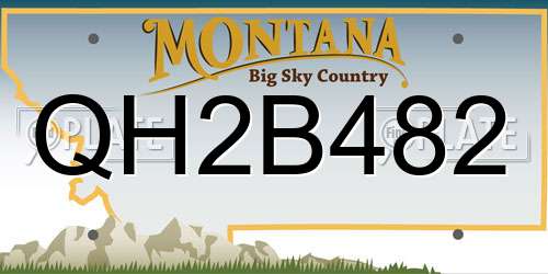 QH2B482 Montana License Plate