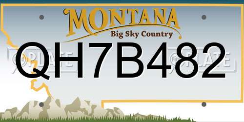 QH7B482 Montana License Plate