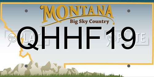 QHHF19 Montana License Plate