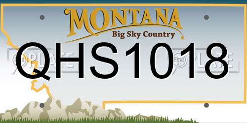 QHS1018 Montana License Plate