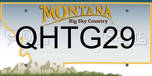 QHTG29 Montana License Plate
