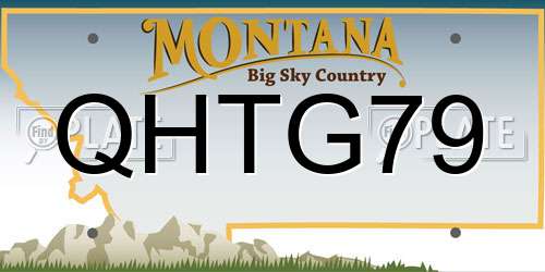 QHTG79 Montana License Plate
