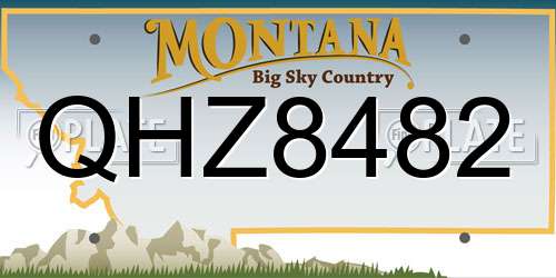 QHZ8482 Montana License Plate