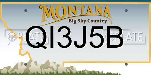 QI3J5B Montana License Plate