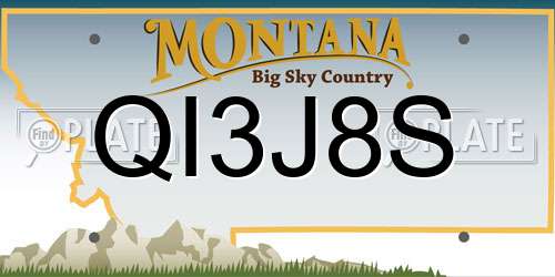 QI3J8S Montana License Plate