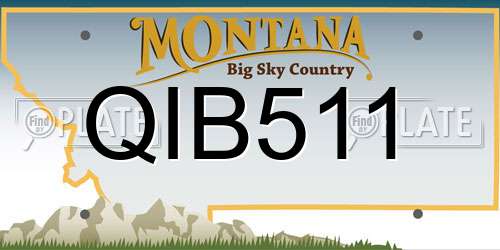 QIB511 Montana License Plate