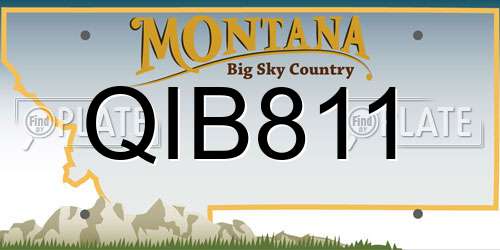 QIB811 Montana License Plate