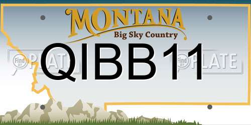 QIBB11 Montana License Plate