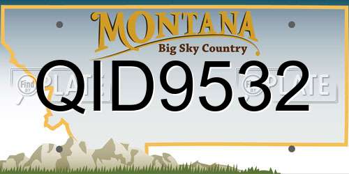 QID9532 Montana License Plate