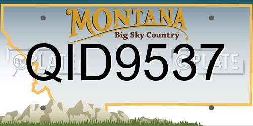 QID9537 Montana License Plate