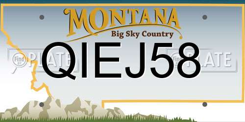 QIEJ58 Montana License Plate