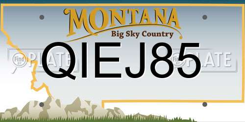 QIEJ85 Montana License Plate