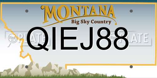 QIEJ88 Montana License Plate