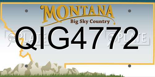 QIG4772 Montana License Plate