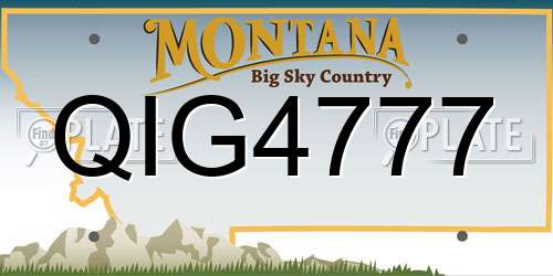 QIG4777 Montana License Plate