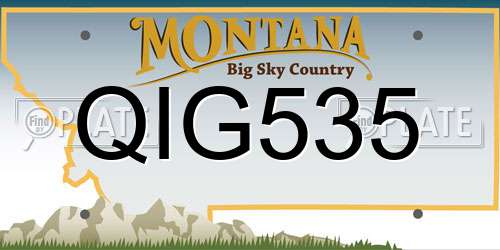 QIG535 Montana License Plate