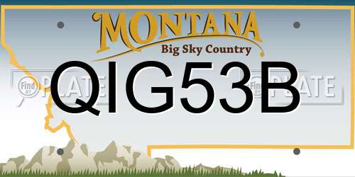 QIG53B Montana License Plate