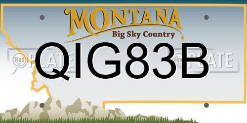 QIG83B Montana License Plate
