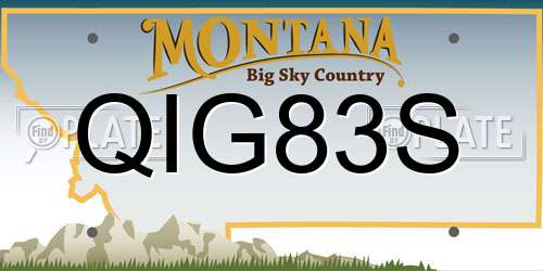 QIG83S Montana License Plate