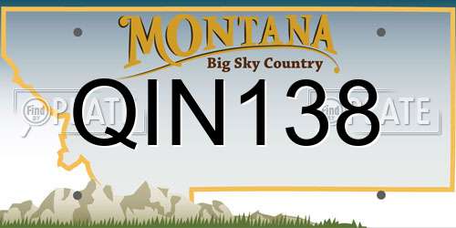 QIN138 Montana License Plate