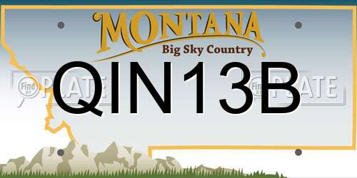 QIN13B Montana License Plate