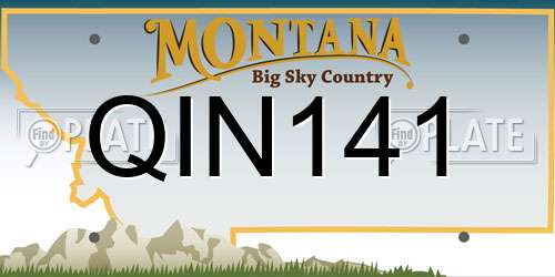 QIN141 Montana License Plate