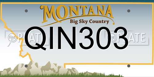 QIN303 Montana License Plate