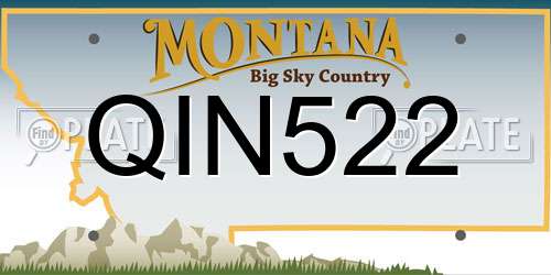 QIN522 Montana License Plate