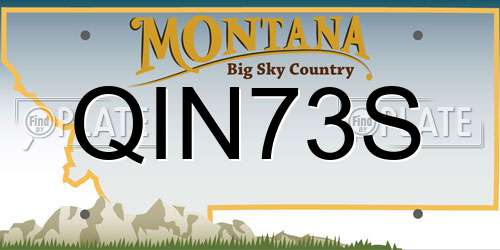 QIN73S Montana License Plate