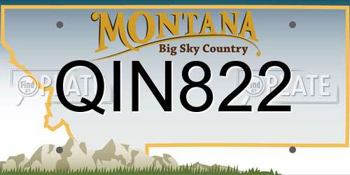QIN822 Montana License Plate