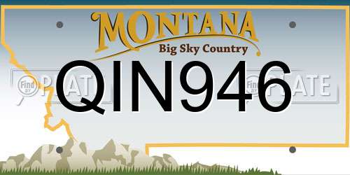 QIN946 Montana License Plate