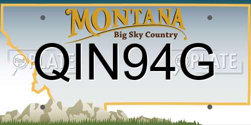 QIN94G Montana License Plate
