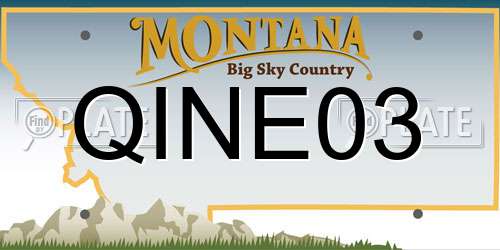 QINE03 Montana License Plate